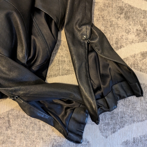 Sergio Hudson Mixed-Media Leather Cutout Body-Con Dress Black Size 4 - Picture 5 of 9